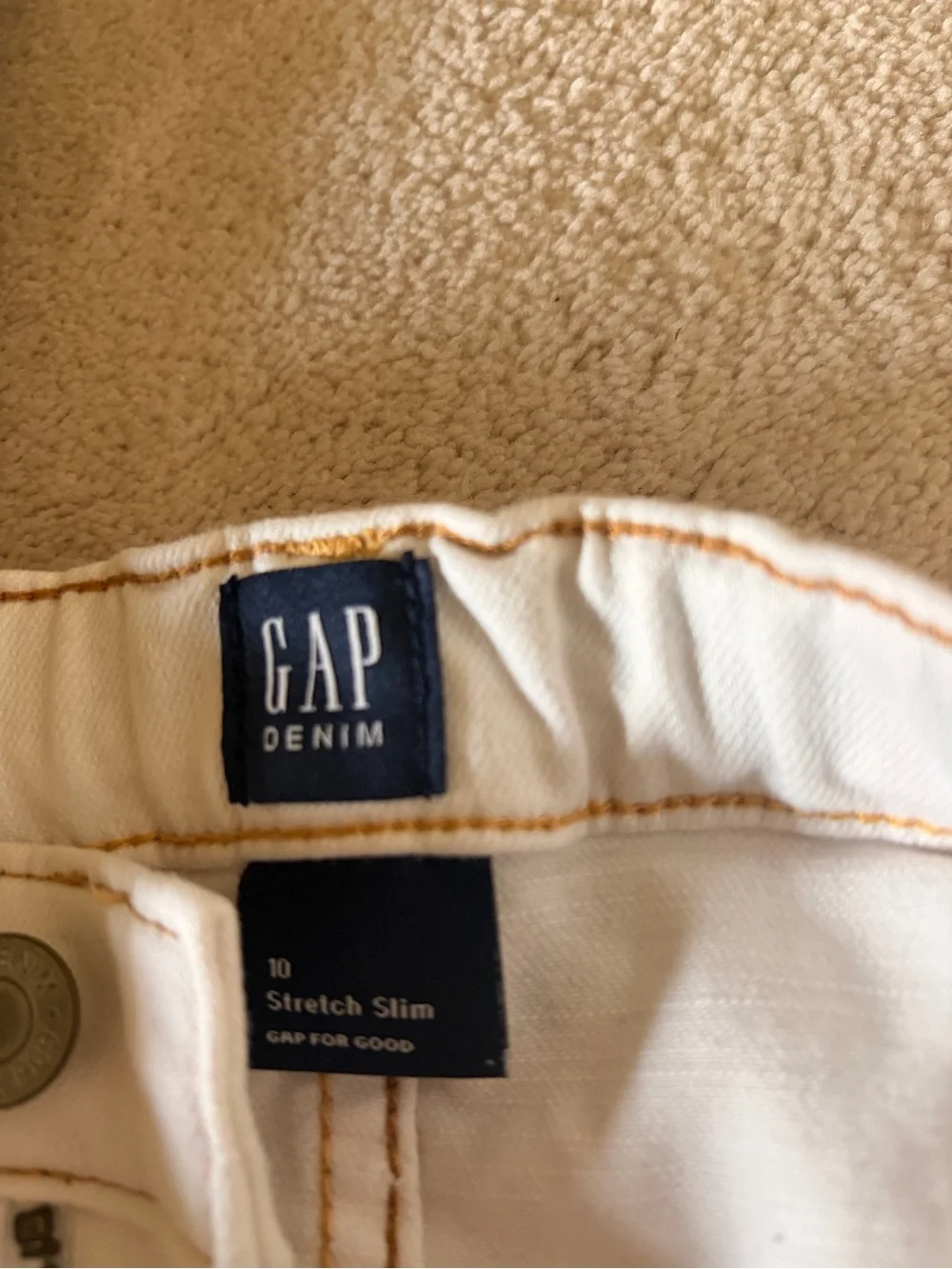 GAP CrewCuts Boys Straight Leg Jeans & Pants — White, Blue, grey Mix, sz 10